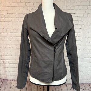 Vince Women's Charcoal Leather Jacket